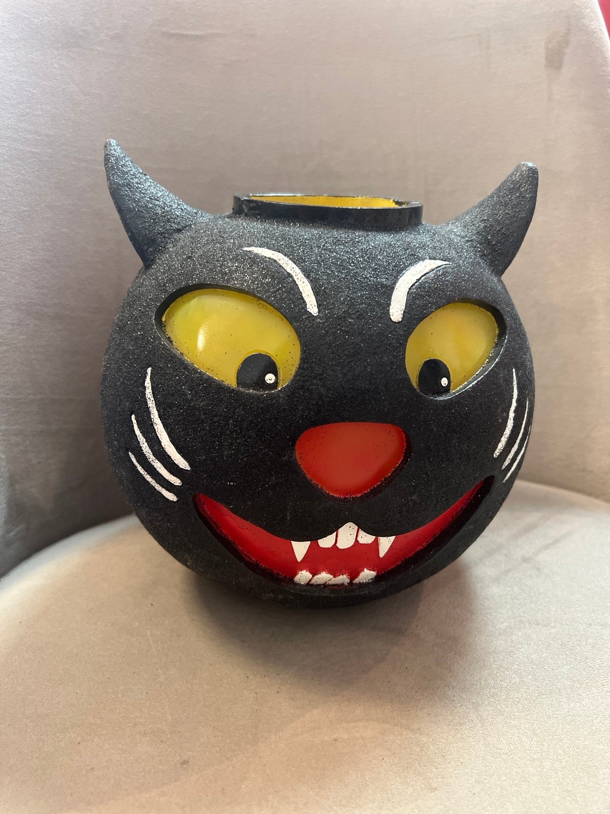 Vintage Halloween Black Cat Lantern