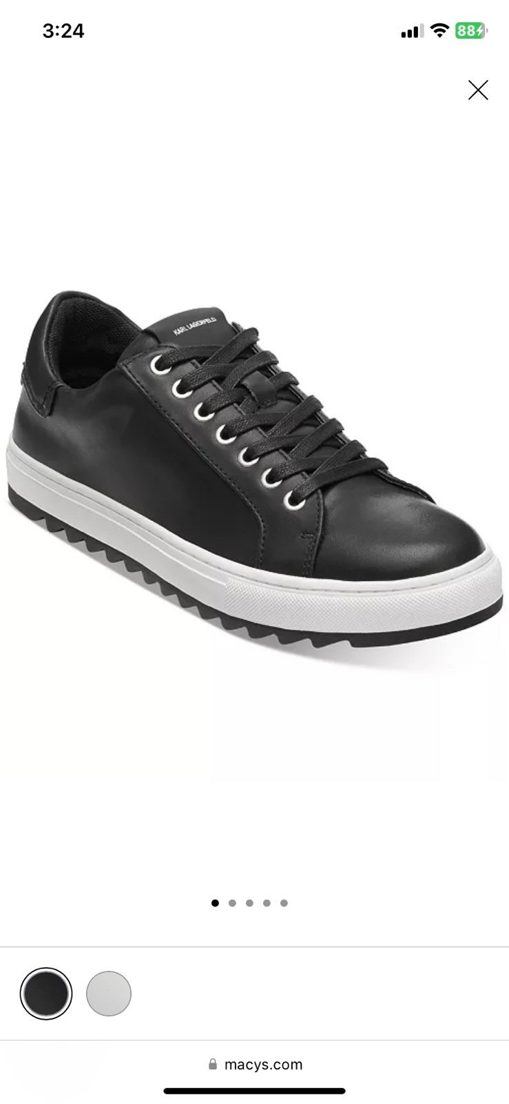 Karl Lagerfeld Men's Smooth Leather Tennis Sneaker