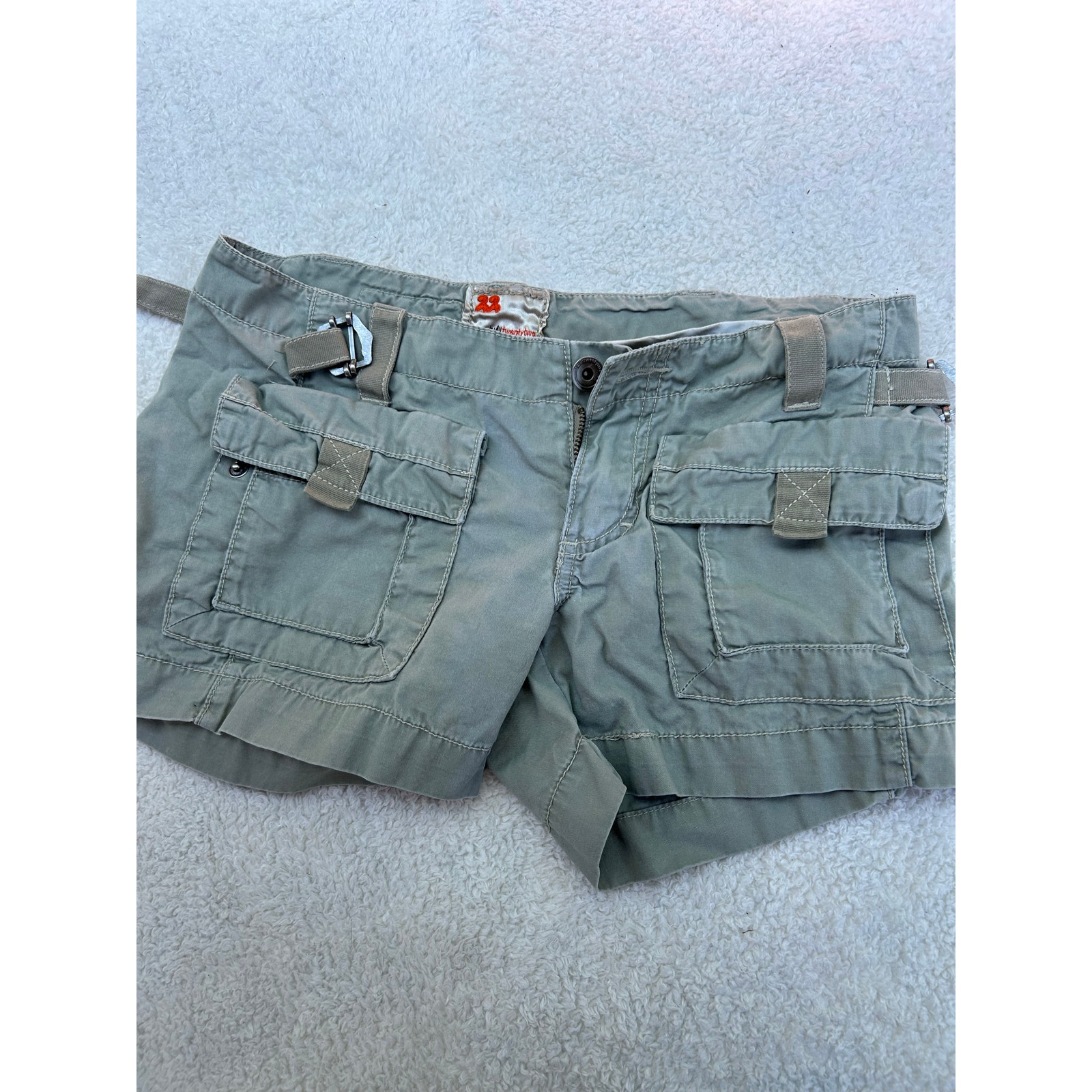 Twill Twenty Two Sage Green Mini Shorts Size 25