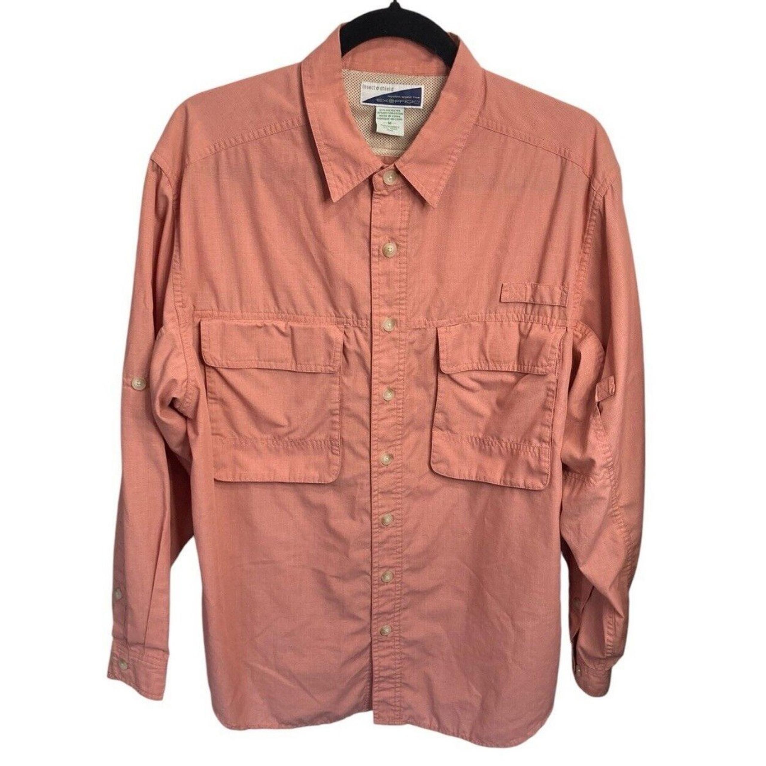 Exofficio Men’s Button Down Shirt Size Medium Outdoors Hiking Fishing Mauve