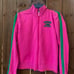 Y2K Vintage Pink Victoria's Secret pink/green full zip sweatshirt size Medium .