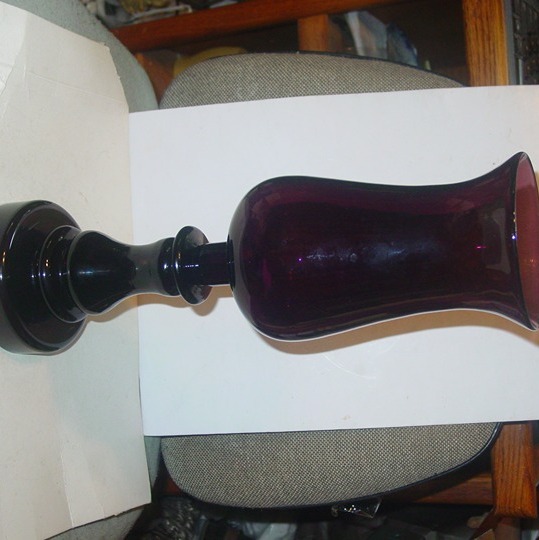 Large Amethyst Glass Candle Holder?