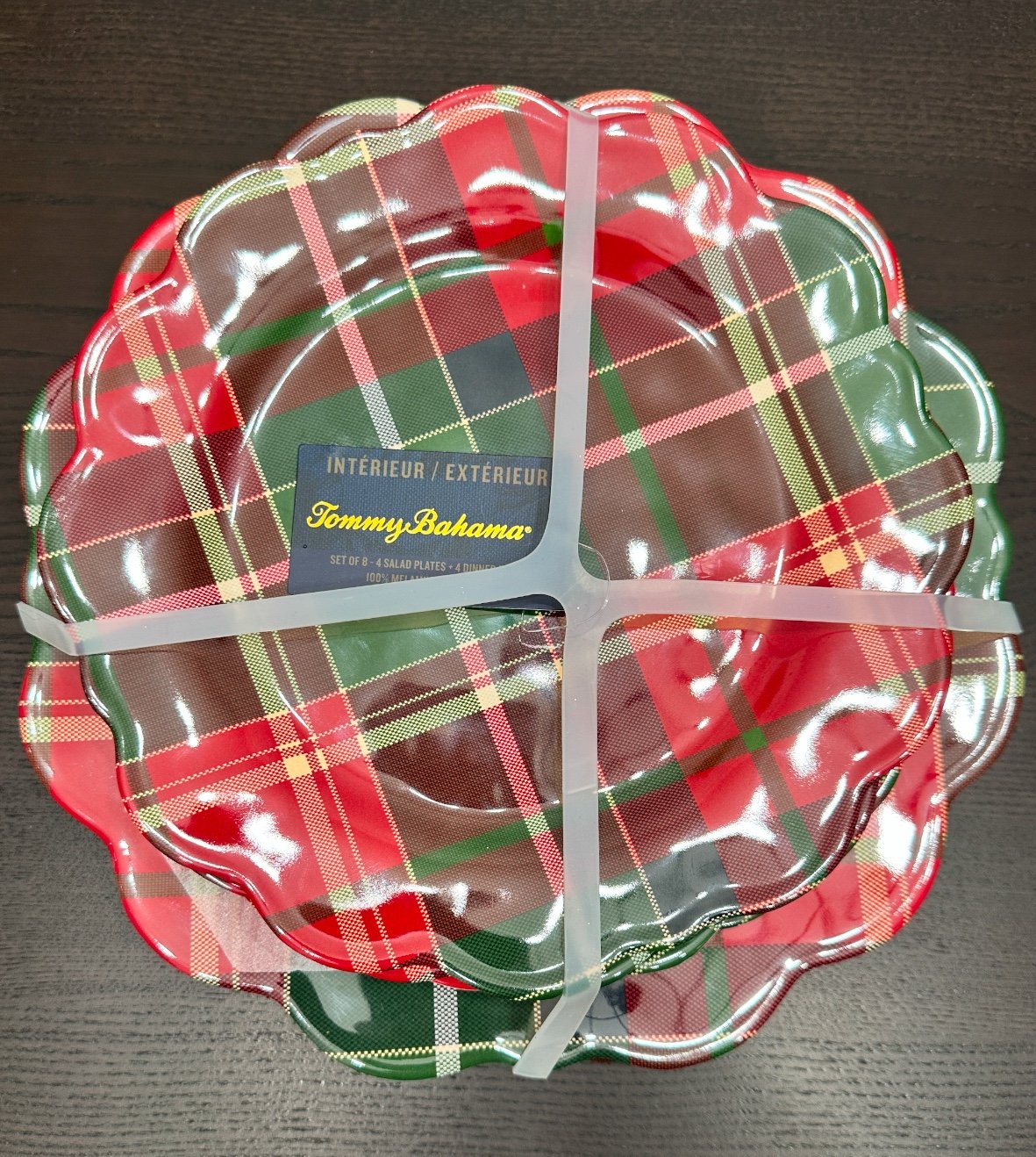 Tommy Bahama 8pc Set 100% Melamine Plates