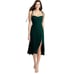 NWT Dessy Collection Vivian Diamond Bustier Crepe Midi Dress Evergreen Size 12
