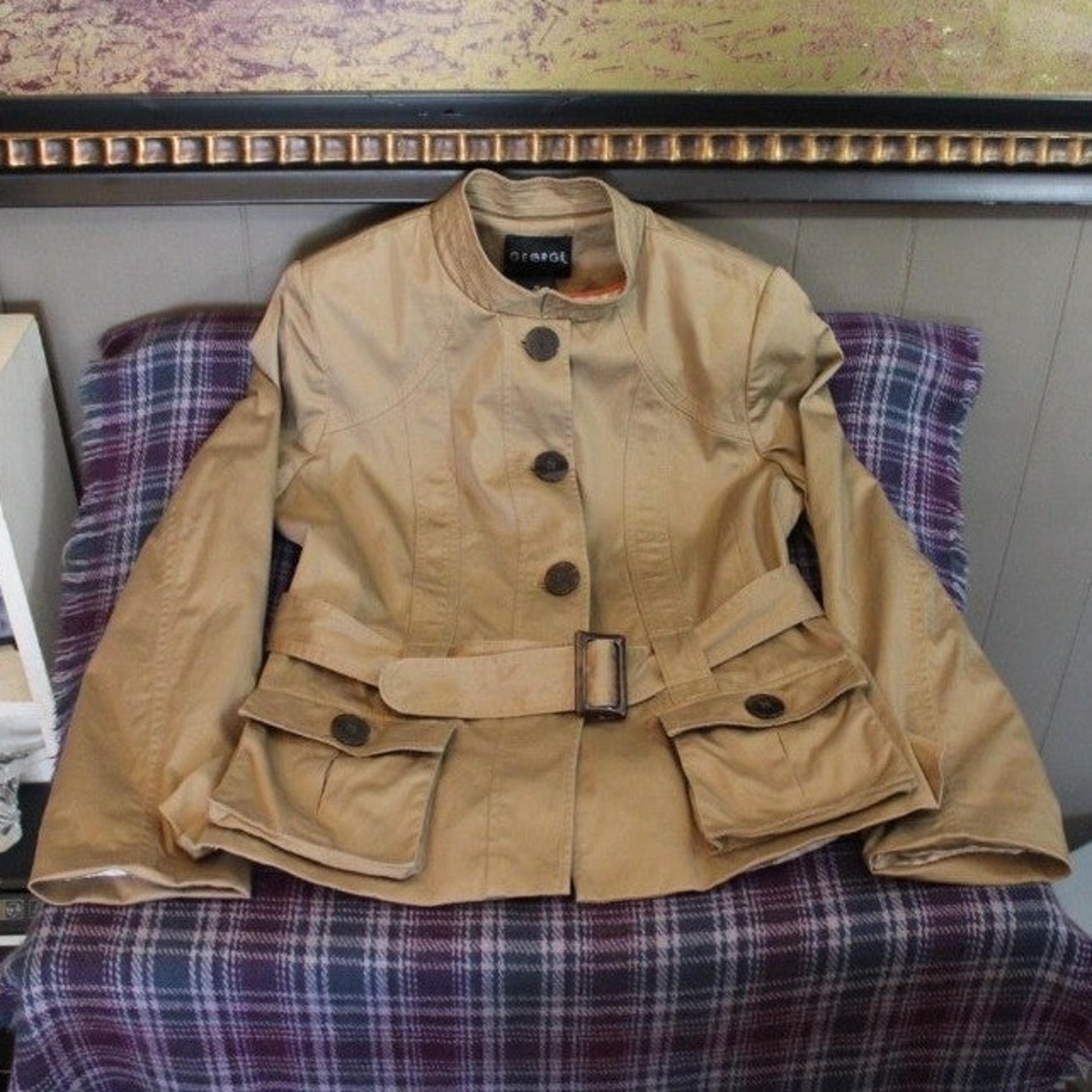 George Women's Trench Coat Style Short Jacket Size 12