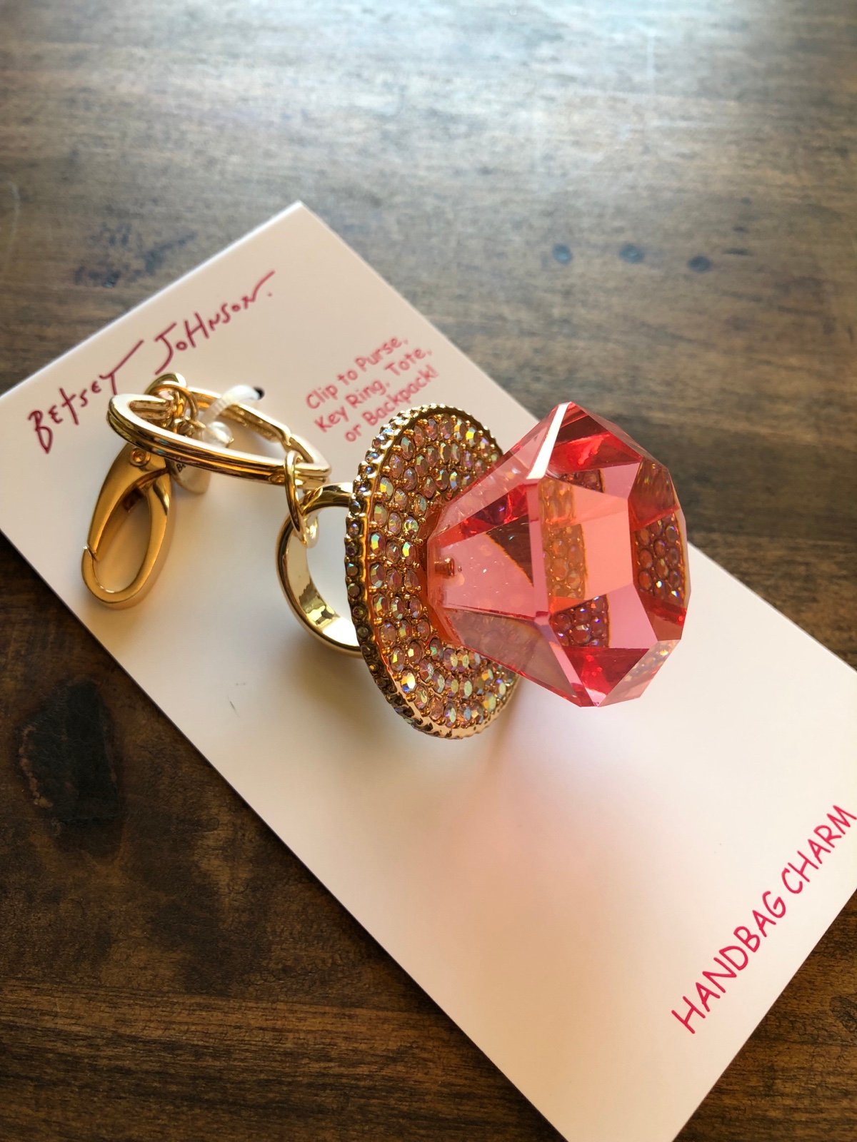 Betsey Johnson Pink Ringpop Purse/Bag Charm, NWT!