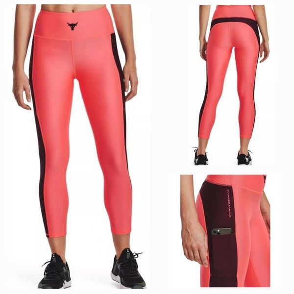 UNDER ARMOUR Project Rock Women Cropped Leggings w Phone Pocket Plus Size 3X NEW