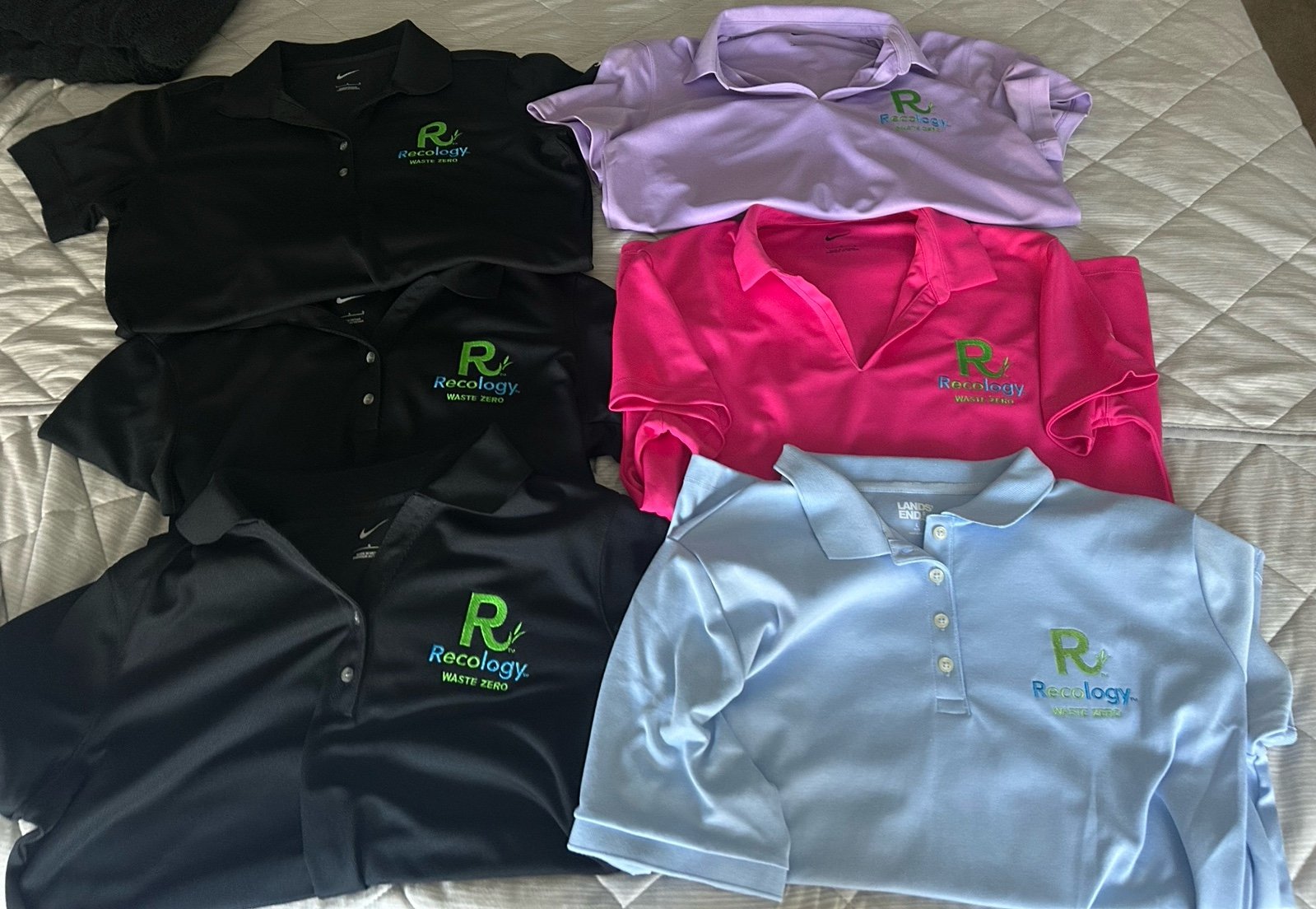 Recology polo shirts lot of 6