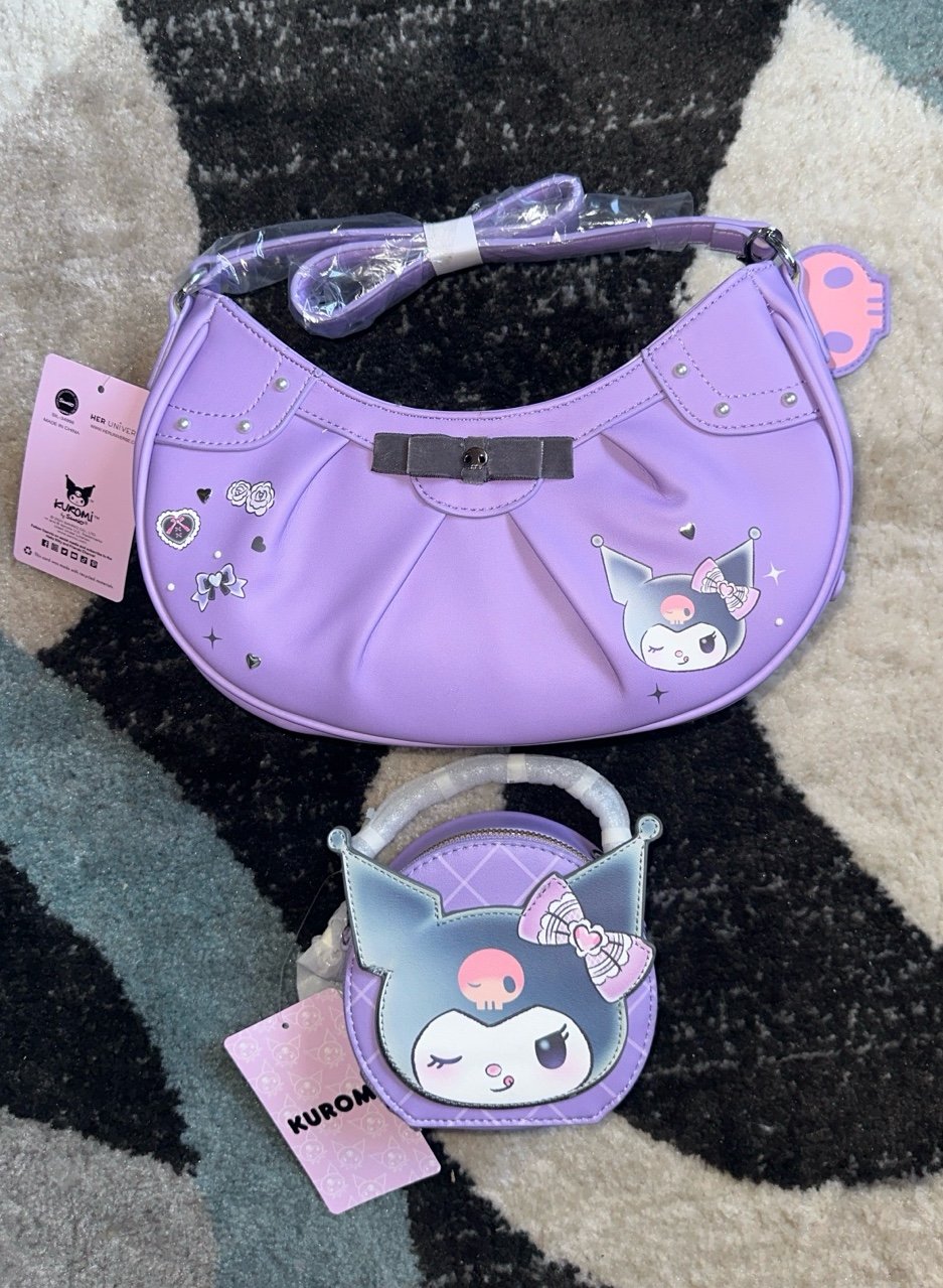 Her Universe Kuromi Dress Up Baguette Bag With Matching Coin Purse