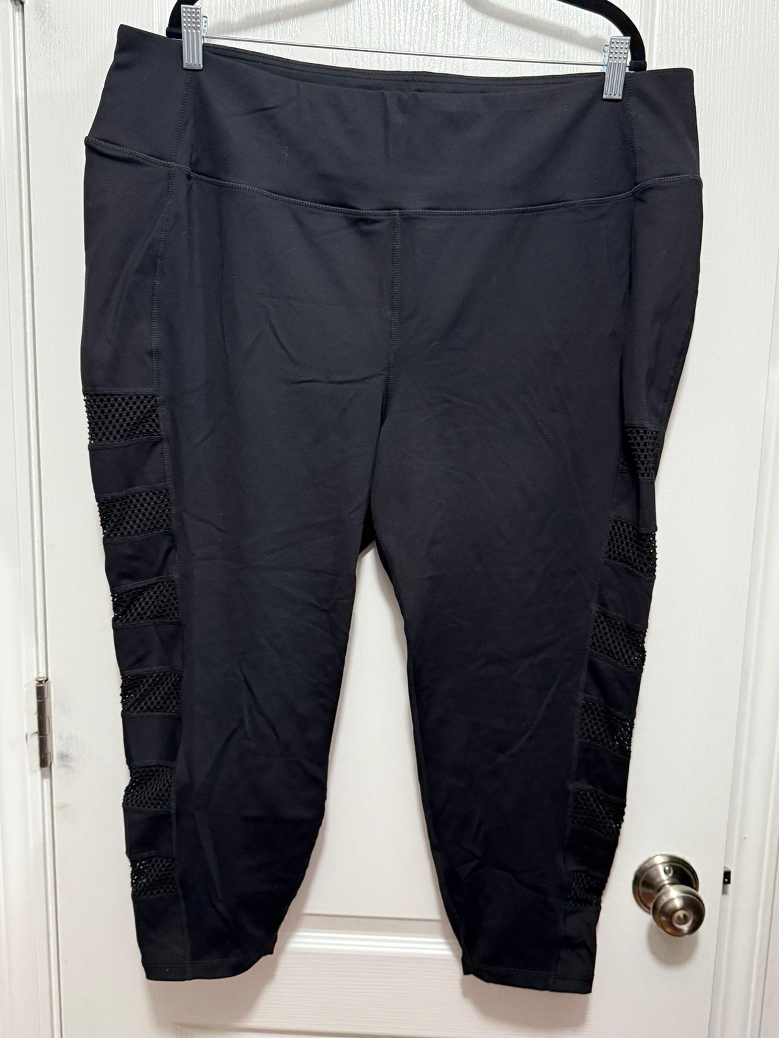 Torrid Active Pants Womens Plus Size 4X Black Leggings Mesh Side Panel comfy EUC