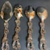 Vintage Silver Plate Grape Vine Untesils Spoon Spork, Cake Knife Spaghetti Scoop