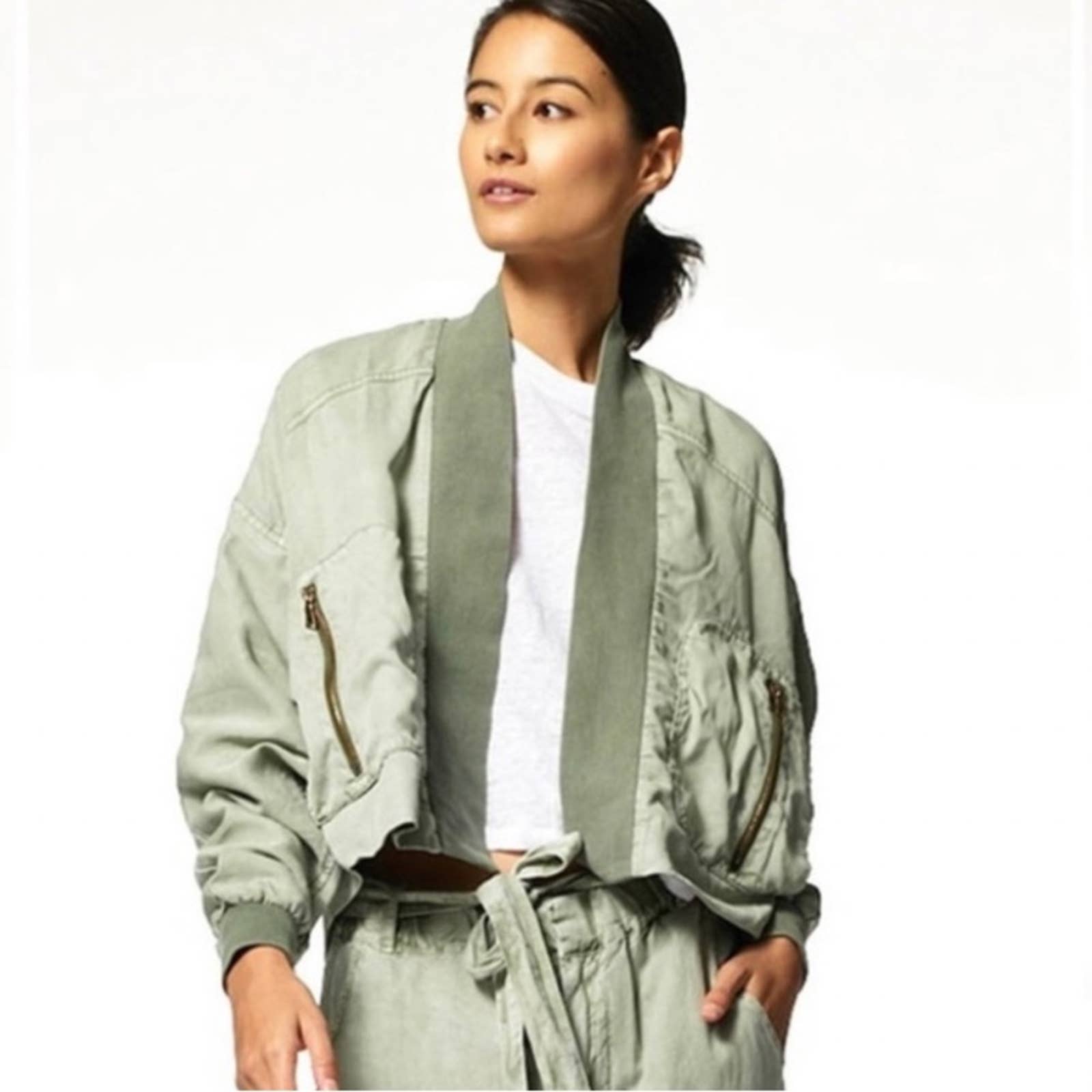 Young Fabulous & Broke `Fara’ Convertible Crop Jacket Size L