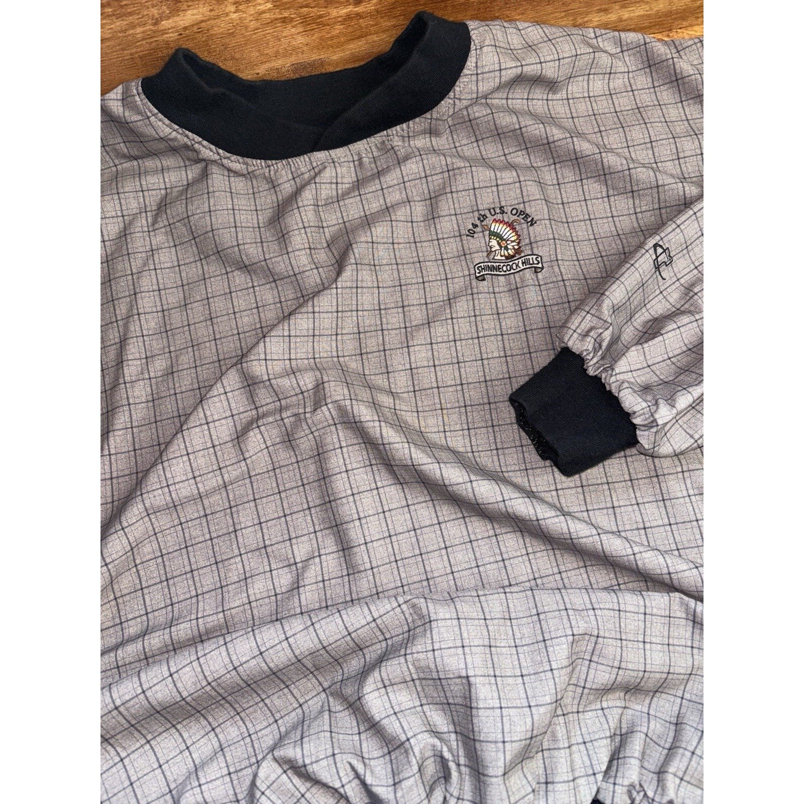 Vtg Shinnecock Hills Golf Jacket Men's XL REVERSIBLE Beige Plaid 104th US OPEN