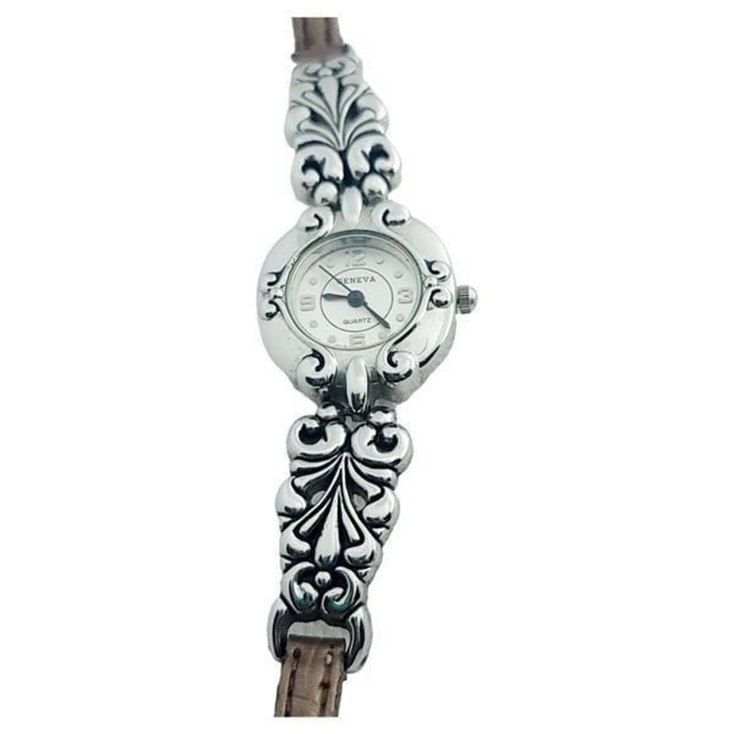 Vintage Geneva Women's Brown Buckle Band Analog Watch