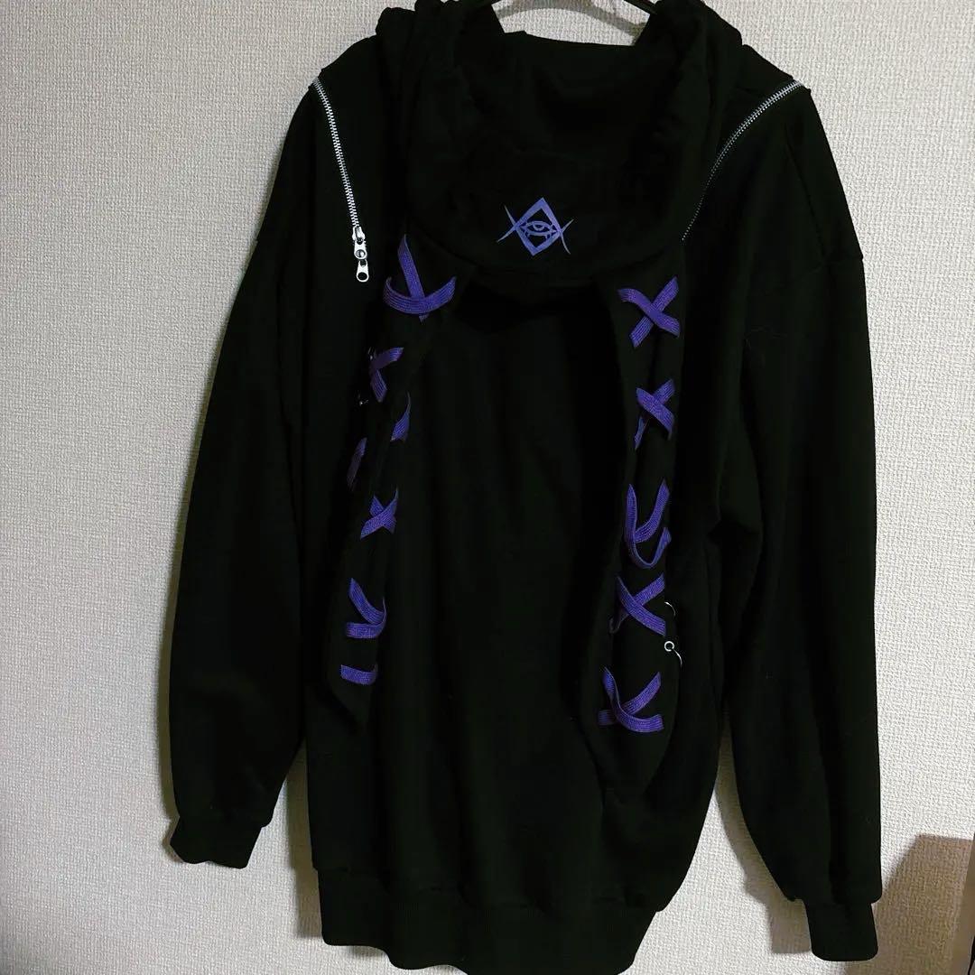 REFLEM Rabbit Ear Zip-Up Hoodie Black