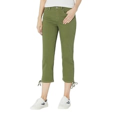 NYDJ Capri Jeans with Drawcord Hem in Olive, Size 18W