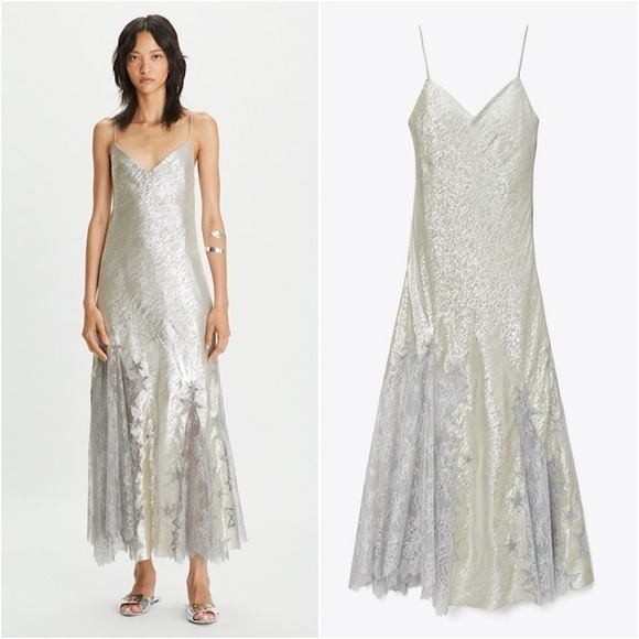 Like new Tory Burch Star Lace Slip Maxi Dress 2 1,448