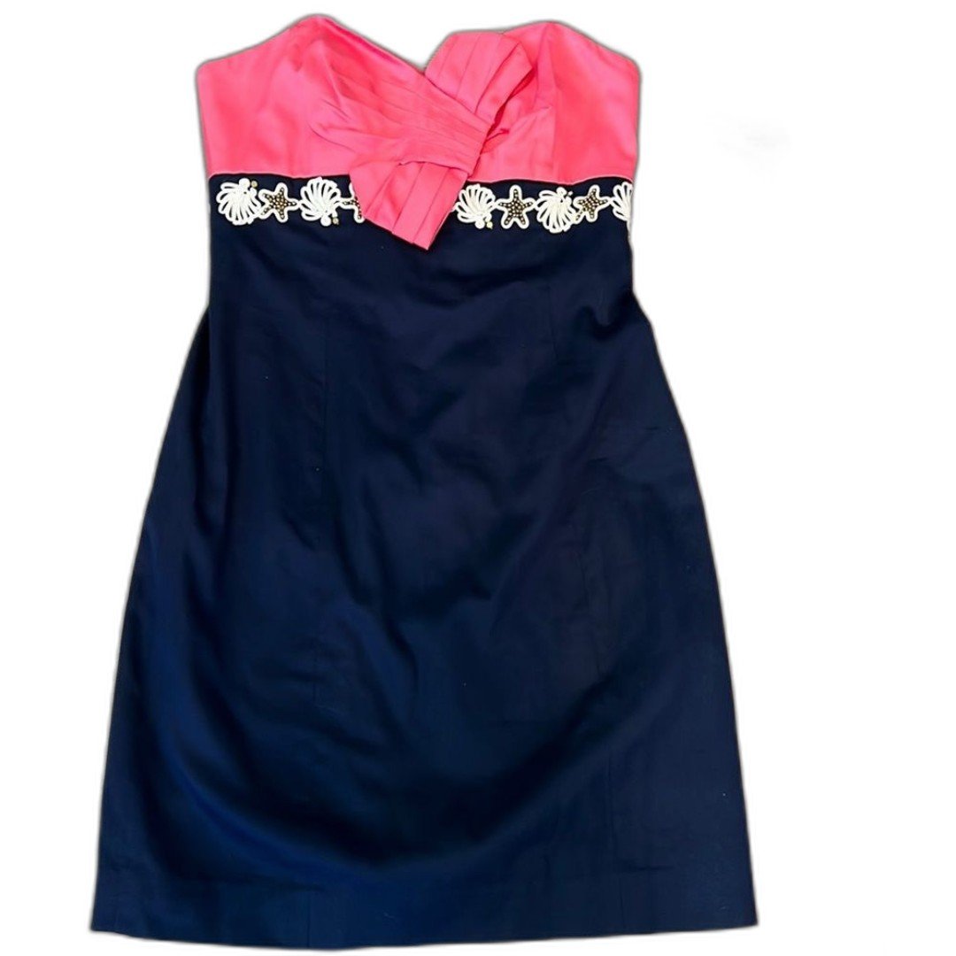 Lilly Pulitzer Strapless Krissa Dress Embroidered/Embellished NWT with Beads 0