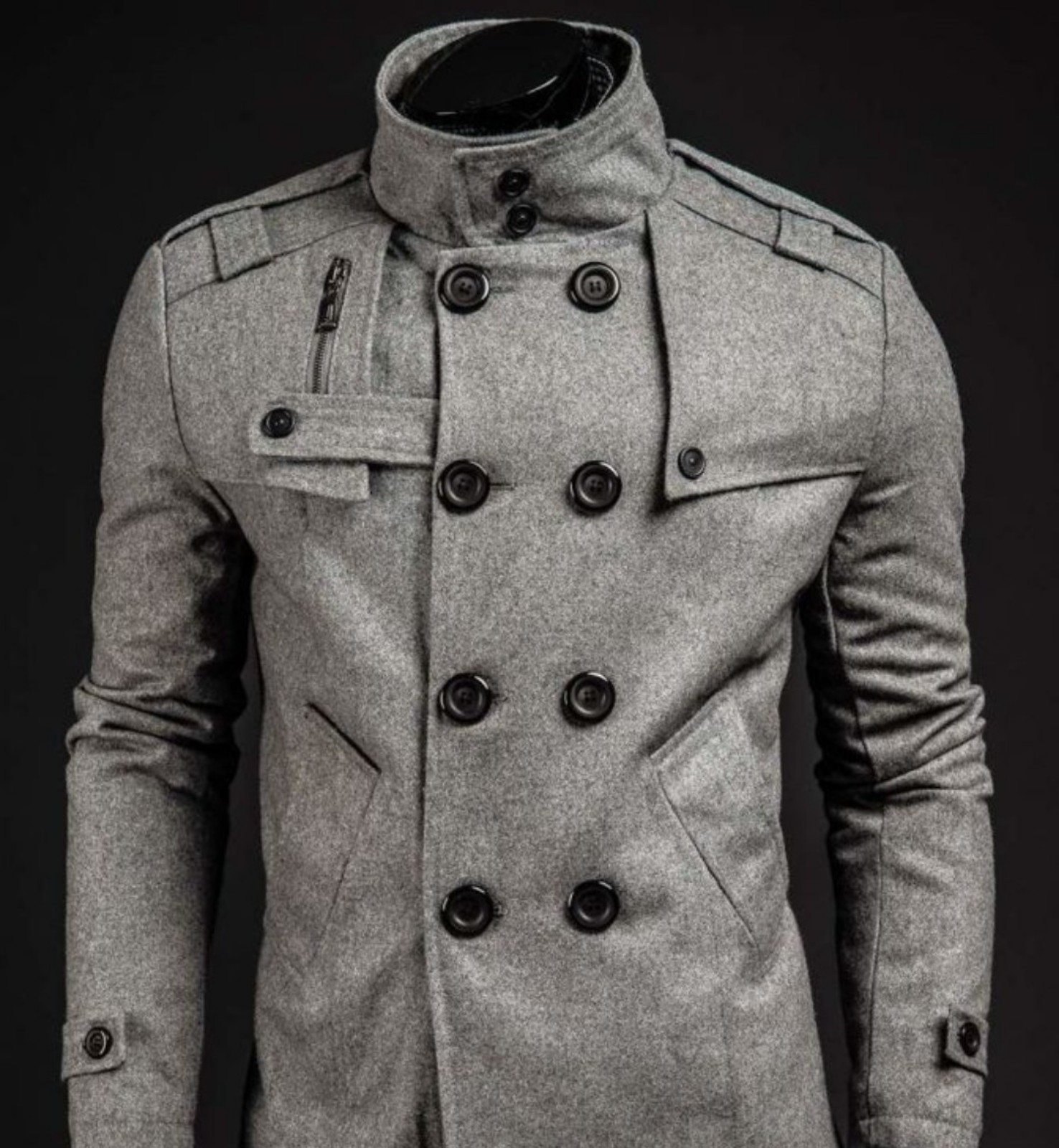 Fashionable Mens Grey Coat From Bolf