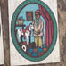 Vintage painted European folk art children matching painting set home decor