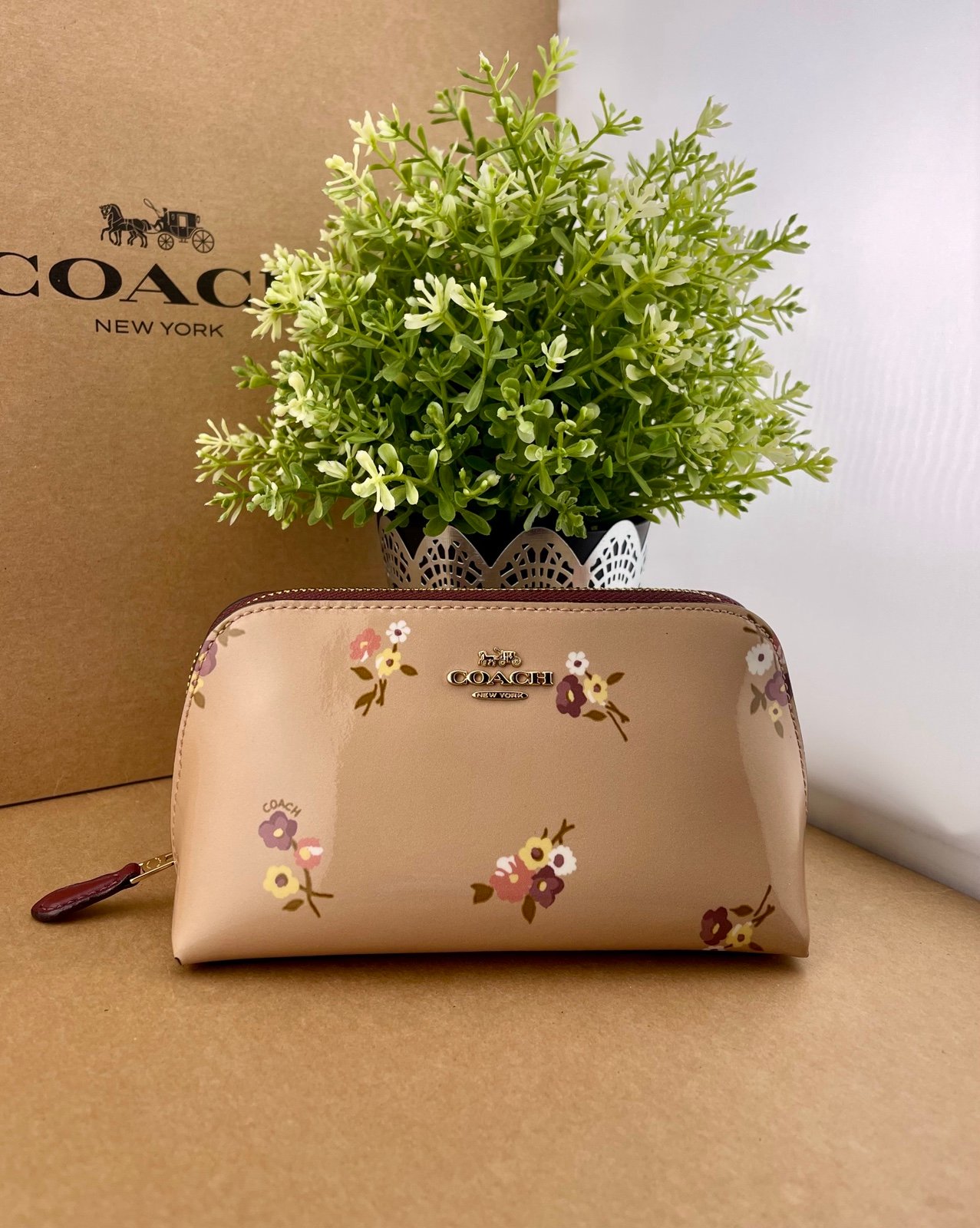 Coach Leather Cosmetic Cases Mercari