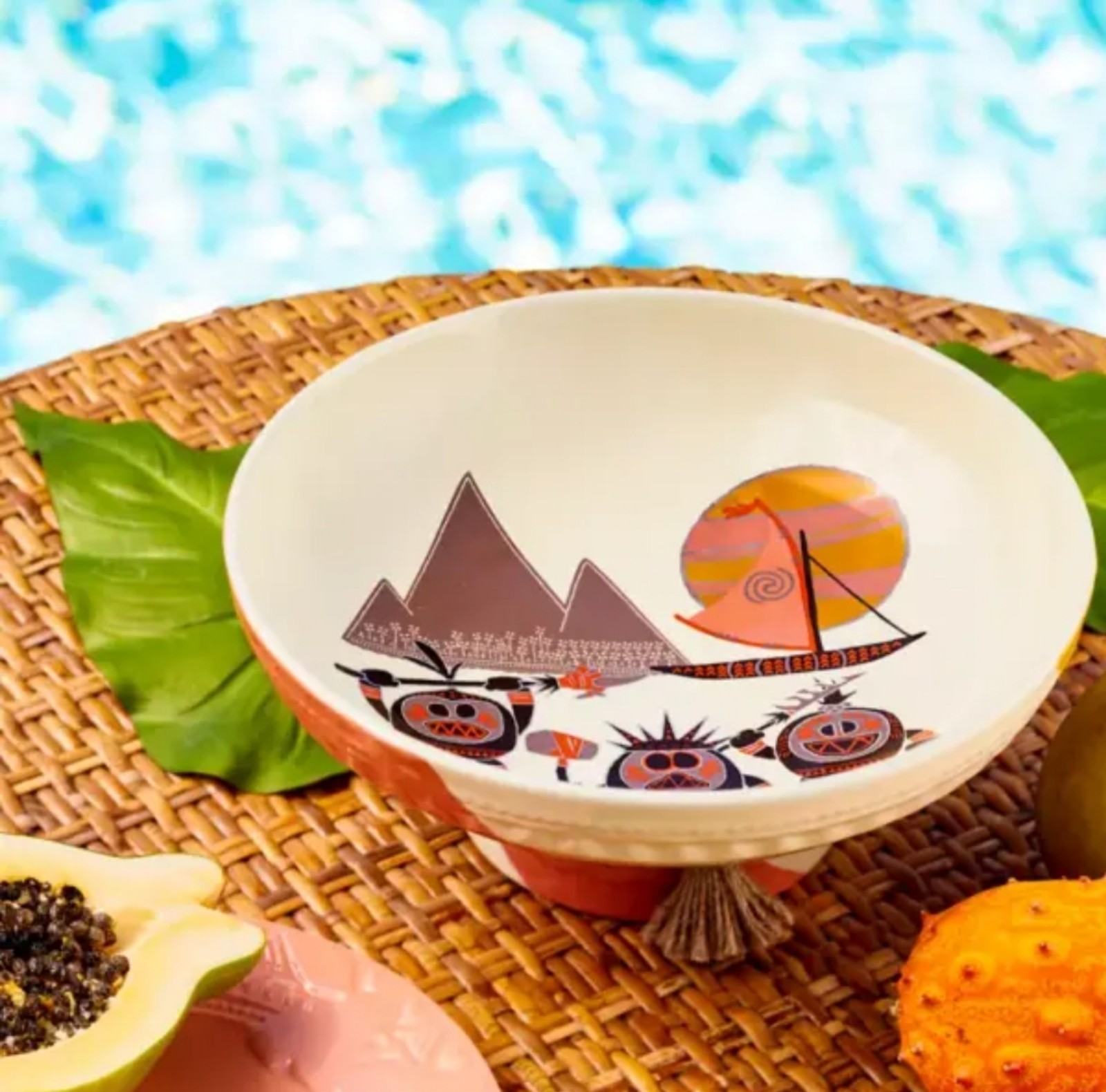 NWT Disney Moana Pedestal ceramic serving bowl.