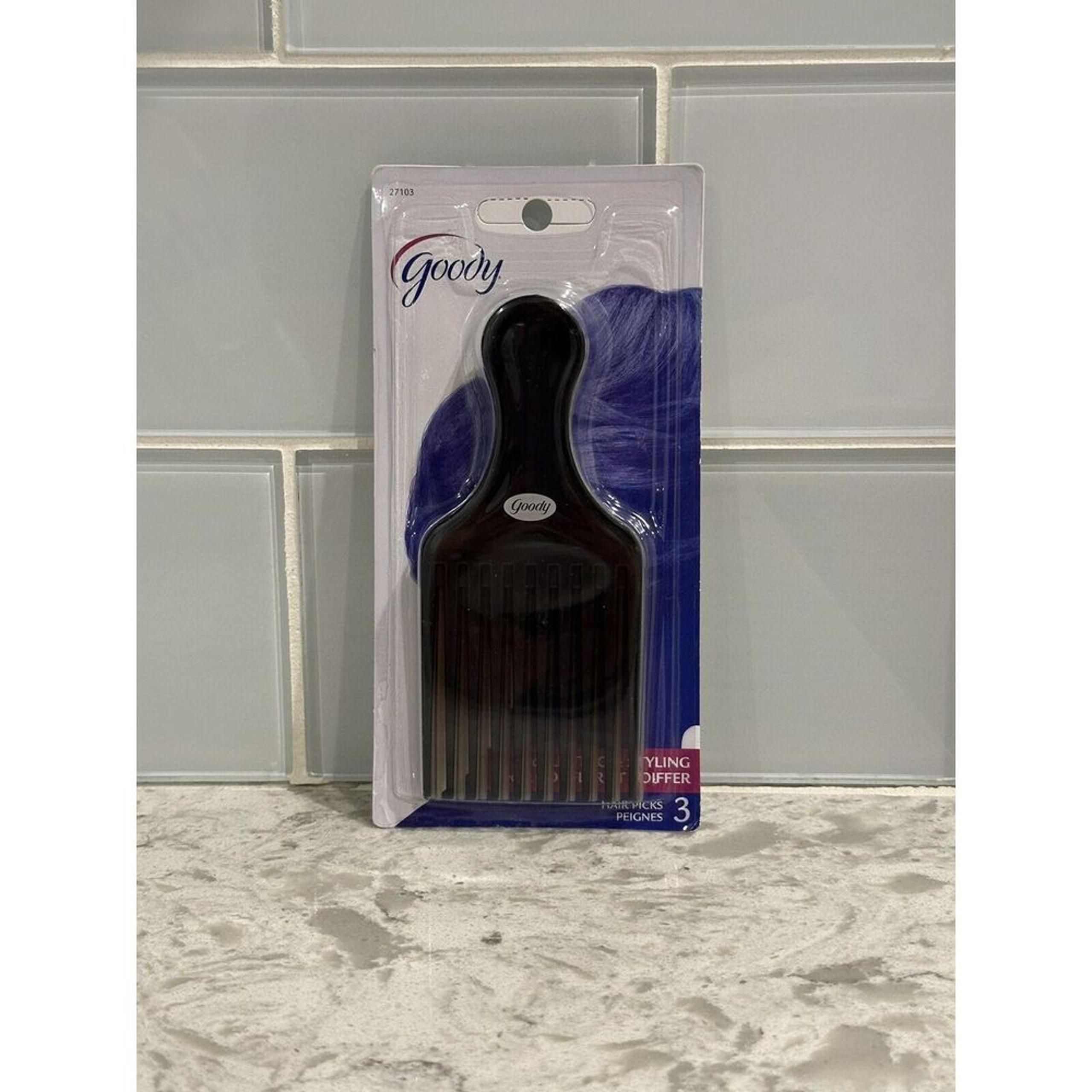 GOODY Hair Lift Picks Pack Of 3 NEW NOS from 2009 (1)black (1)silver (1)gray