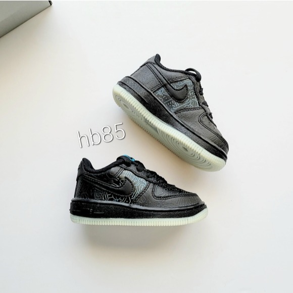 Nike Air Force 1 (TD) Black LT Blue Fury 5c