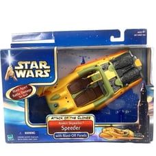 Star Wars 2002 Attack of the Clones Collectible Speeder Ships W/ Blast Off Panel