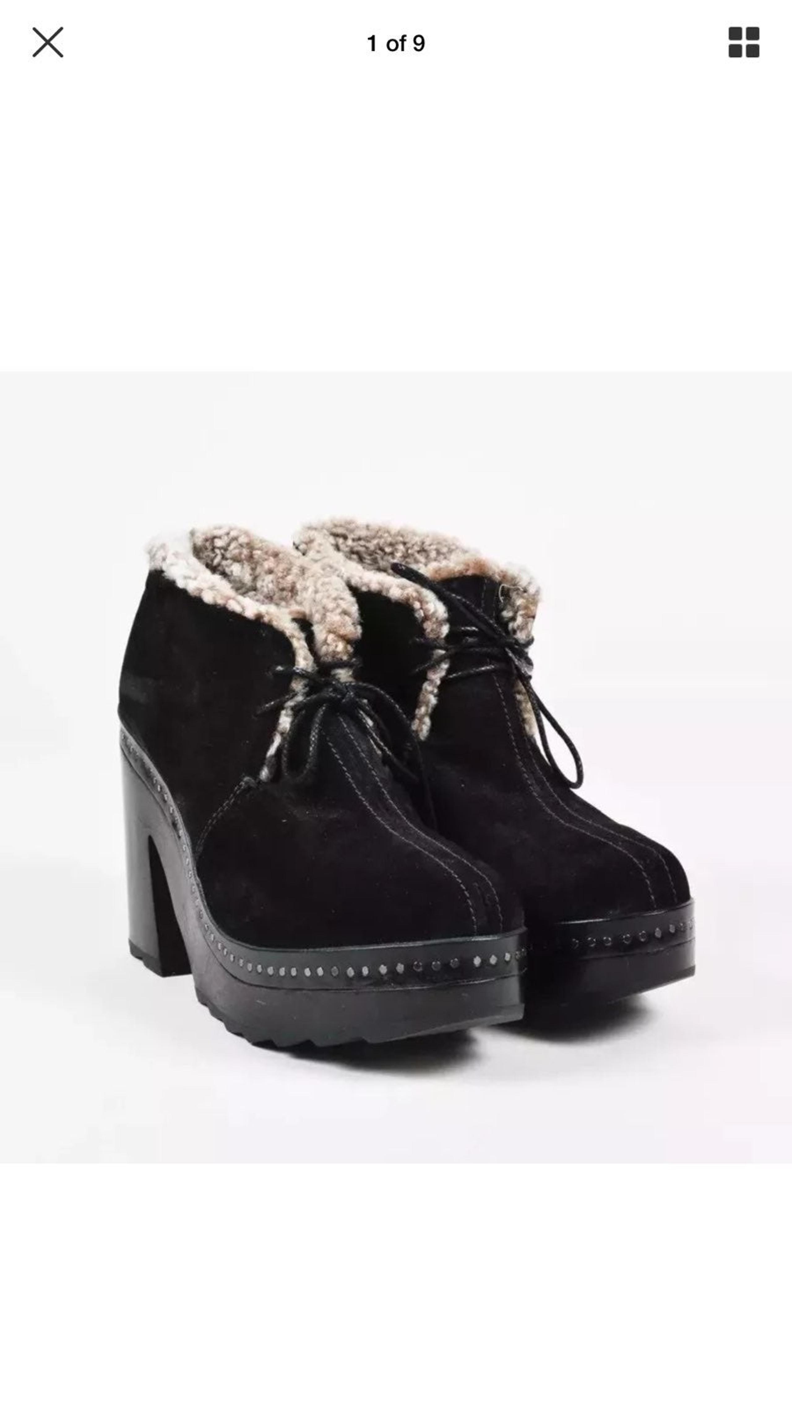 Rag & Bone Shearling shoes boots platform heel  sz 11