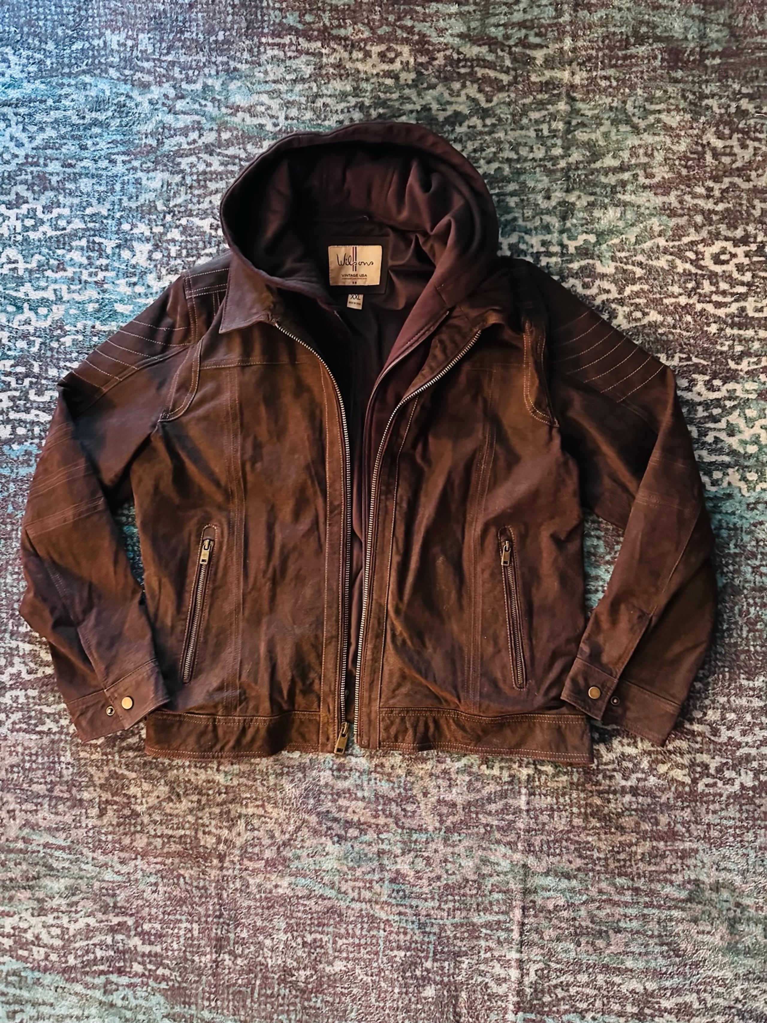 FREE SHIPPING Wilson’s Genuine Leather Men’s Jacket size XXL NWOT Dark Brown
