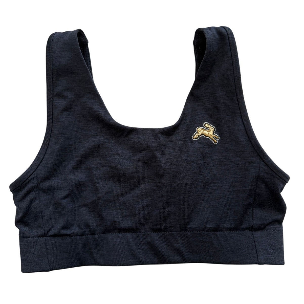 Tracksmith Heather Navy Blue Scoop Neck Running Sports Workout Bra - SMALL