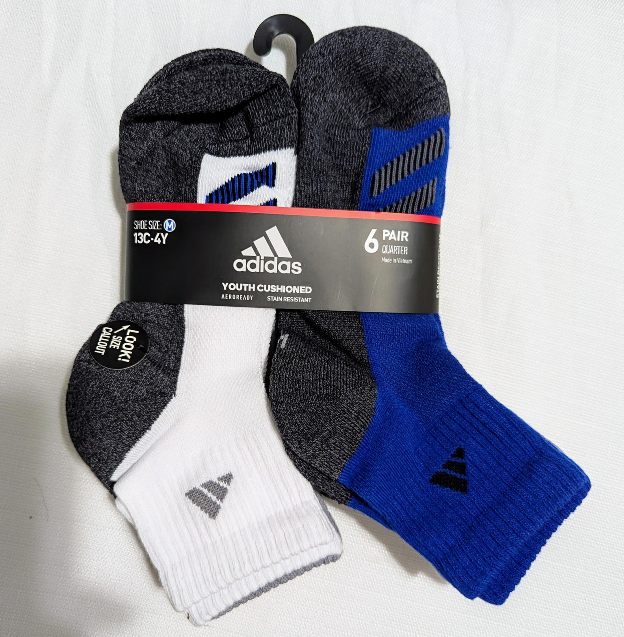 New boys Adidas 6pk ankle socks