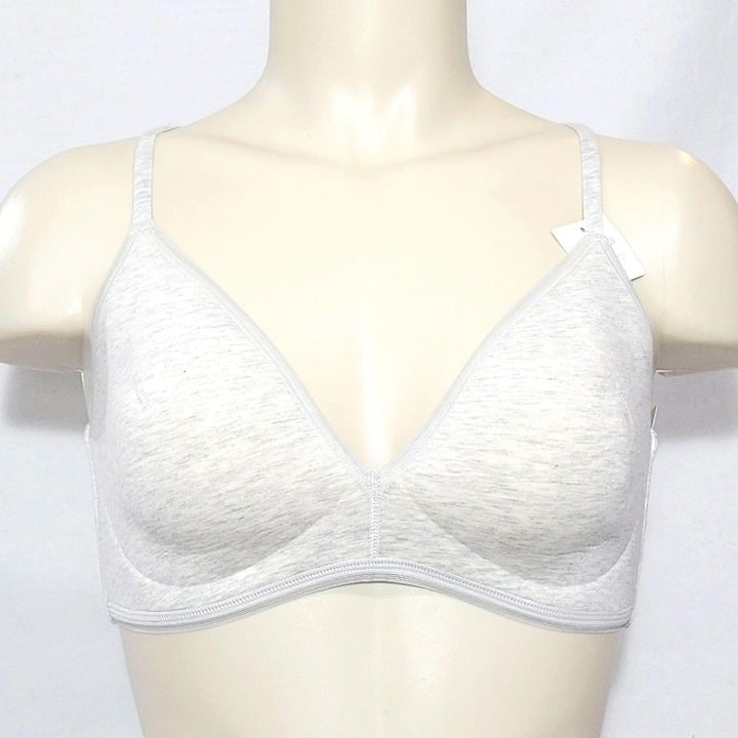 32D On Gossamer Women's Cabana Cotton Lounge Wirefree Bra Heather Grey NWT