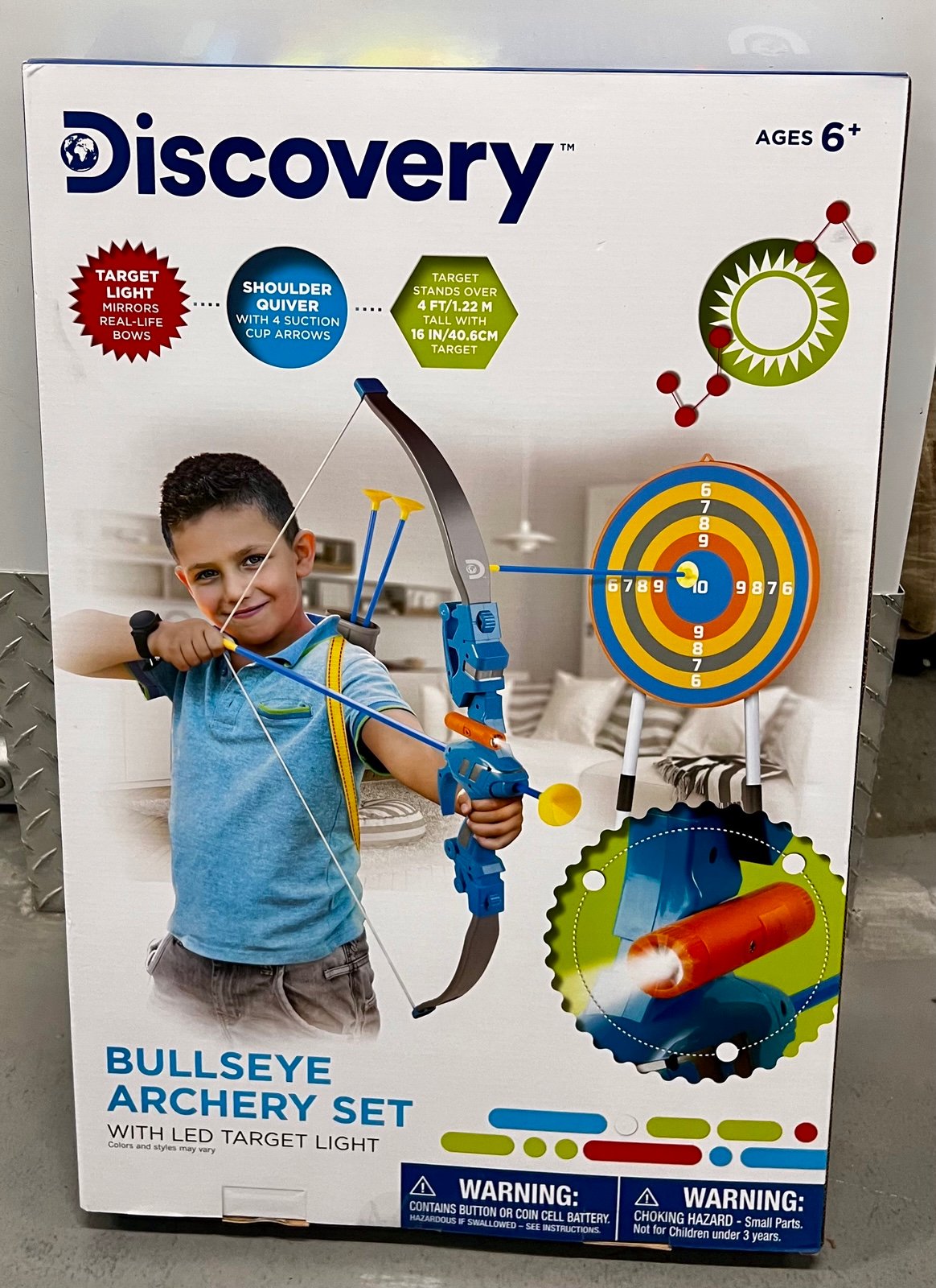 Discovery Kids Bullseye Outdoor Archery Set with LED Target Light