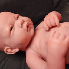 Vintage Berenguer 24-06 Reborn Newborn Baby Doll gray Eyes 14” fetal Position