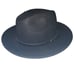 Gelso Bianco Hat Black Wool Fedora Made in Italy Leather Trim