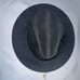 Gelso Bianco Hat Black Wool Fedora Made in Italy Leather Trim