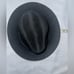 Gelso Bianco Hat Black Wool Fedora Made in Italy Leather Trim