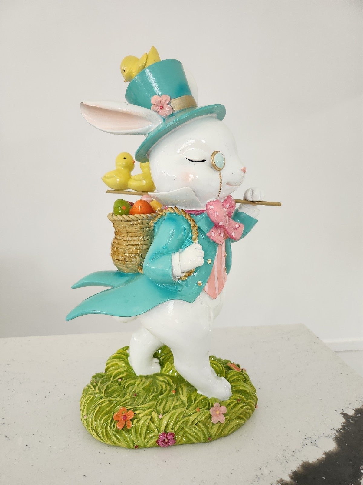 New Rare FAO Schwarz Mad Hatter Bunny Rabbit Easter Top Hat Spring Decor