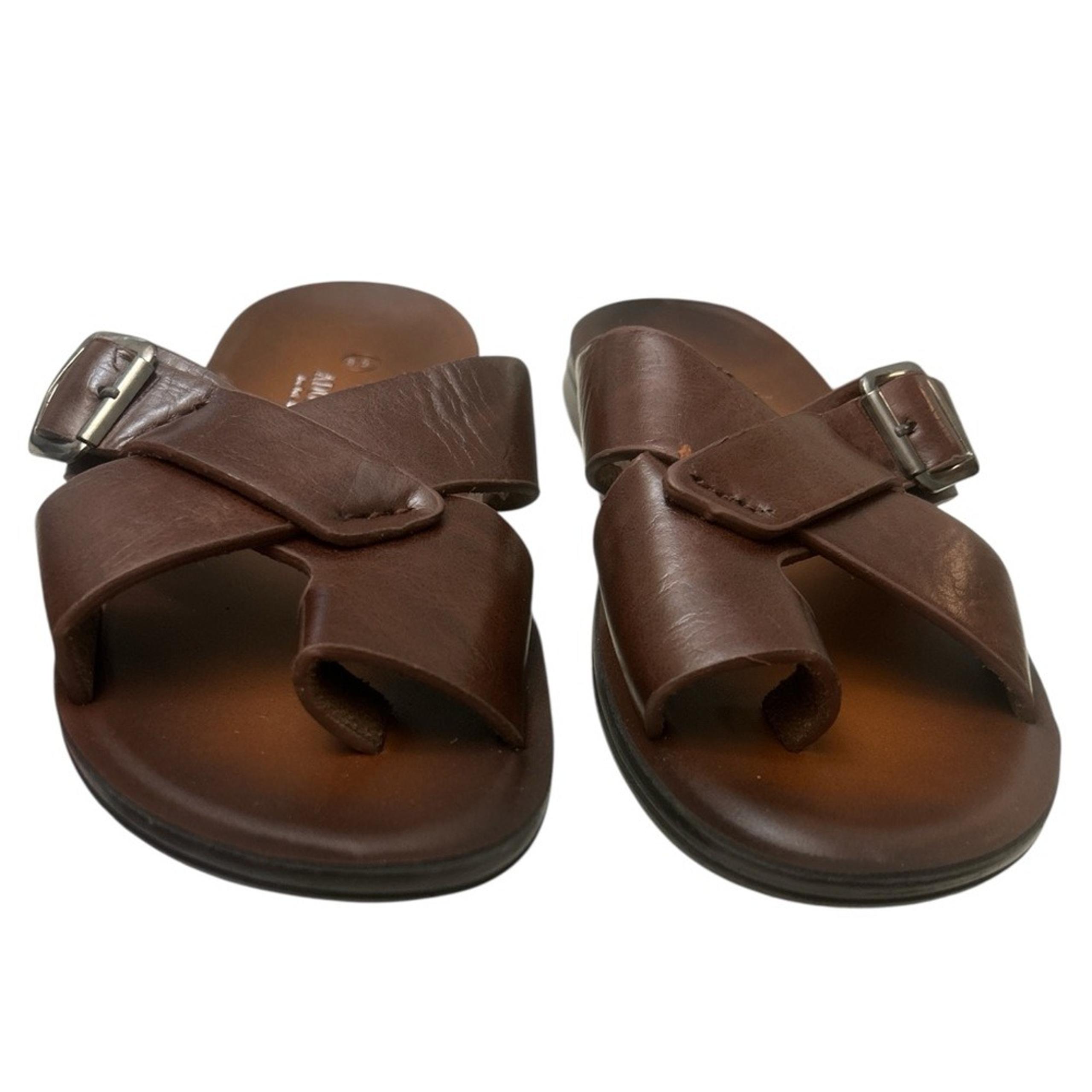 Adolfo Brown Leather Sandals Elegant Design