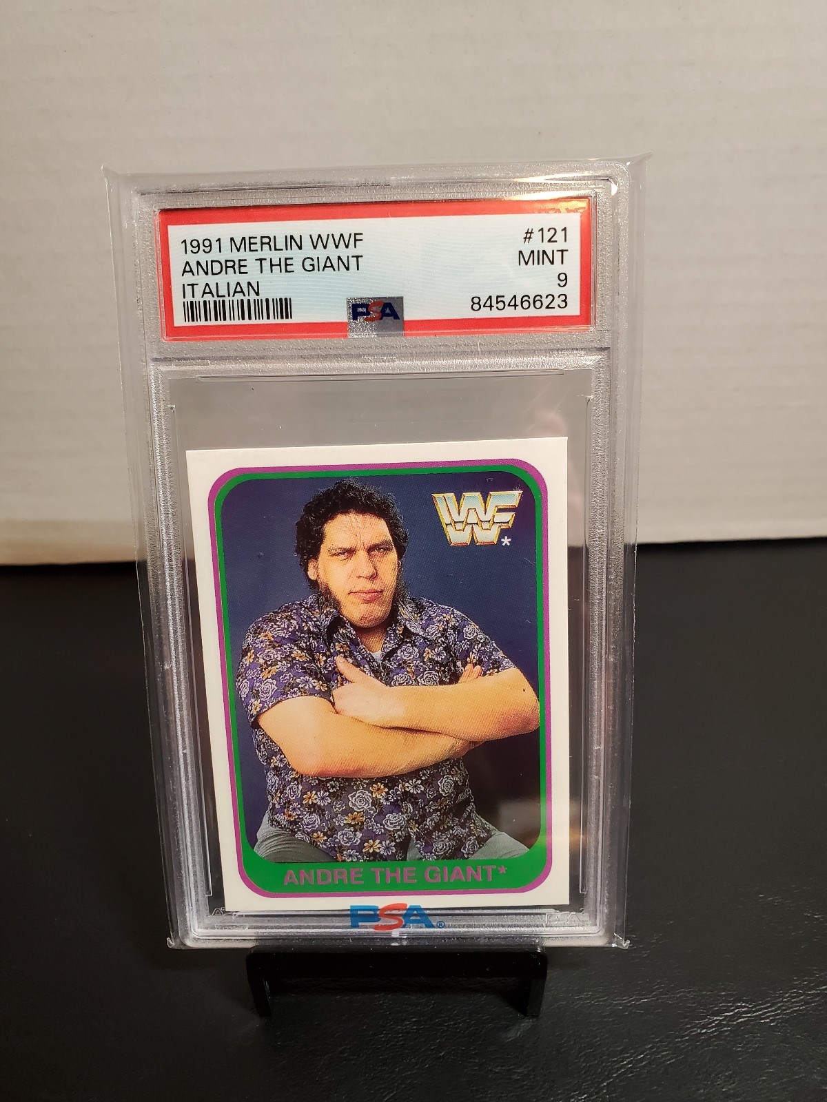 Andre The Giant 1991 Merlin WWF #121 Italian PSA 9