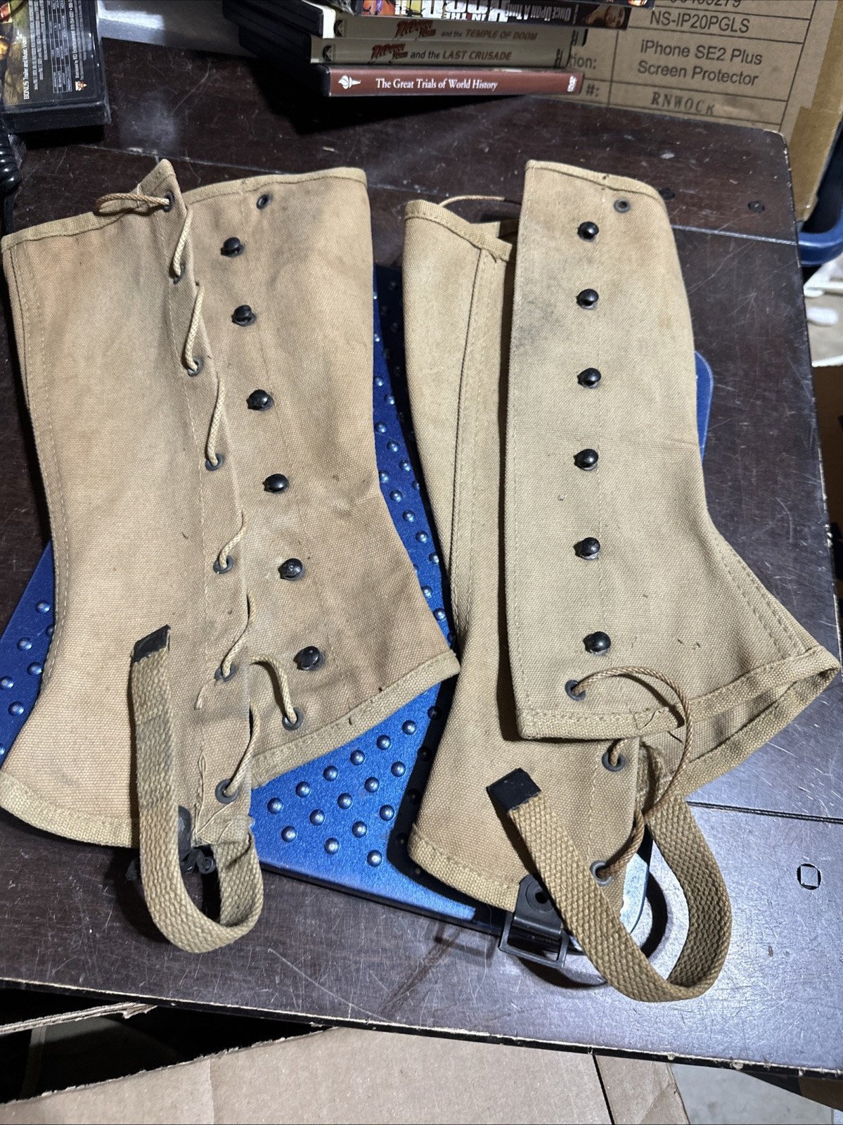 WW2 1943 US Army M1938 Canvas GAITERS WRAPPINGS Leggings WWII NAMED
