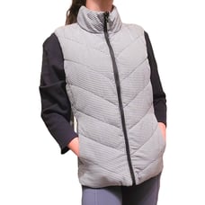 NWT Trbial Women's Black And White Plaid Zip Up Puffer Vest