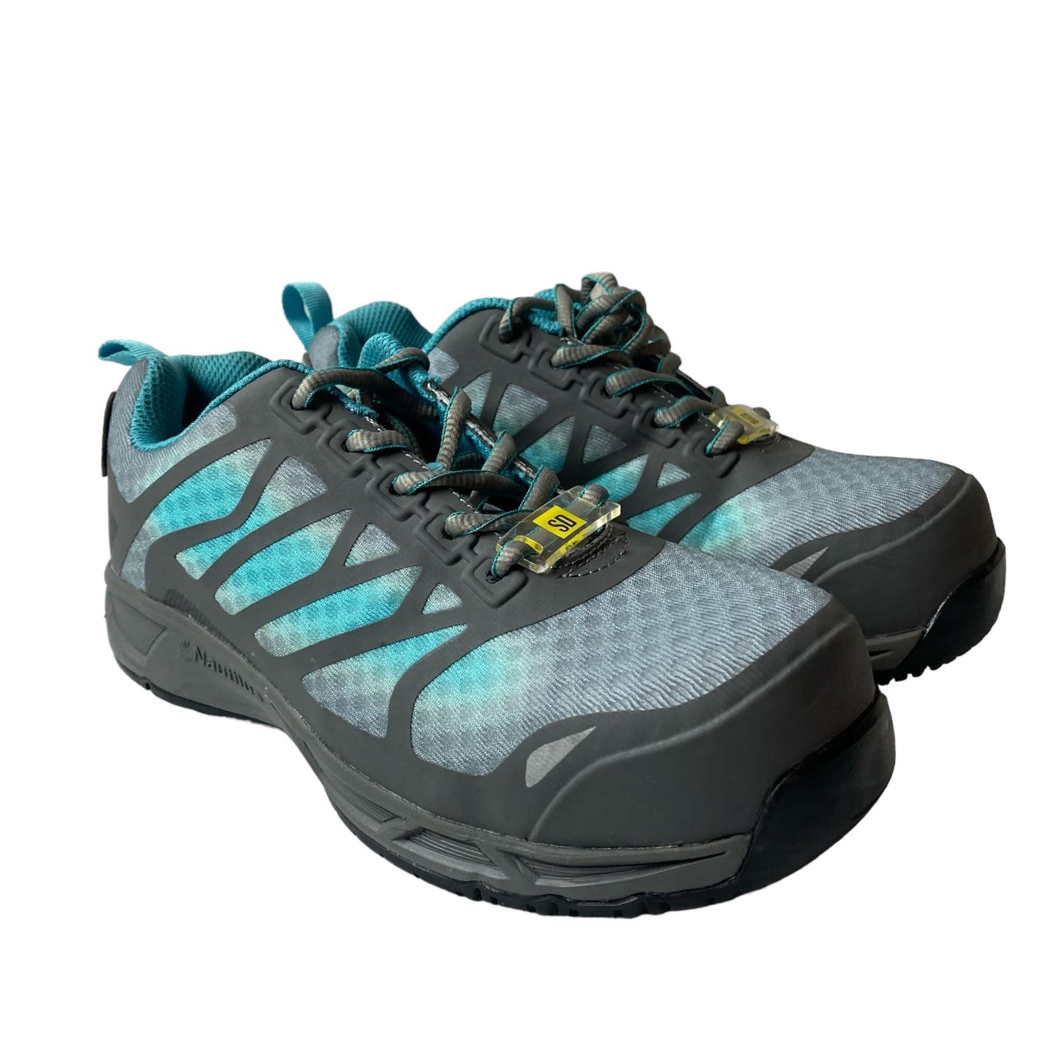 Nautilus safety Toe Womens work sneakers Shoes N2485 Gray and Teal size 6