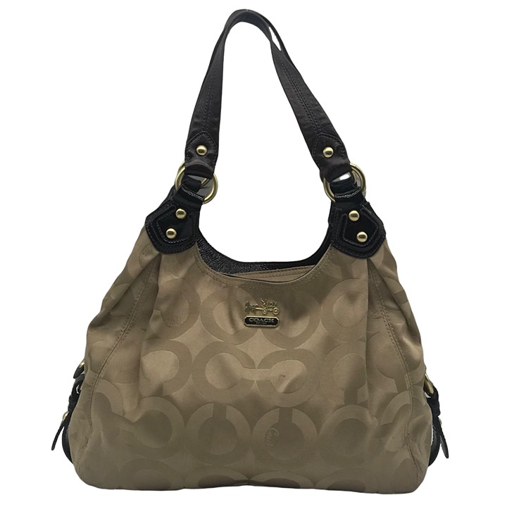 Coach Maggie Madison Signature Khaki Canvas Hobo Bag 14305 Coach Maggie Madison Signature Khaki Canvas Hobo Bag 14305