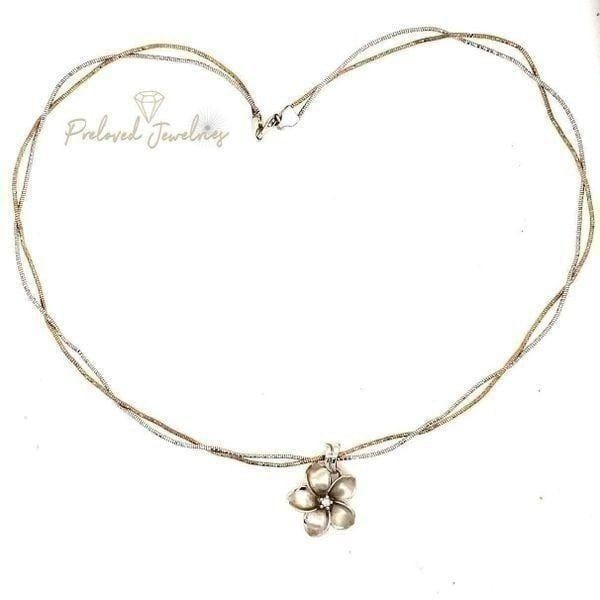 14k Diamond Plumeria 2-Strand Necklace