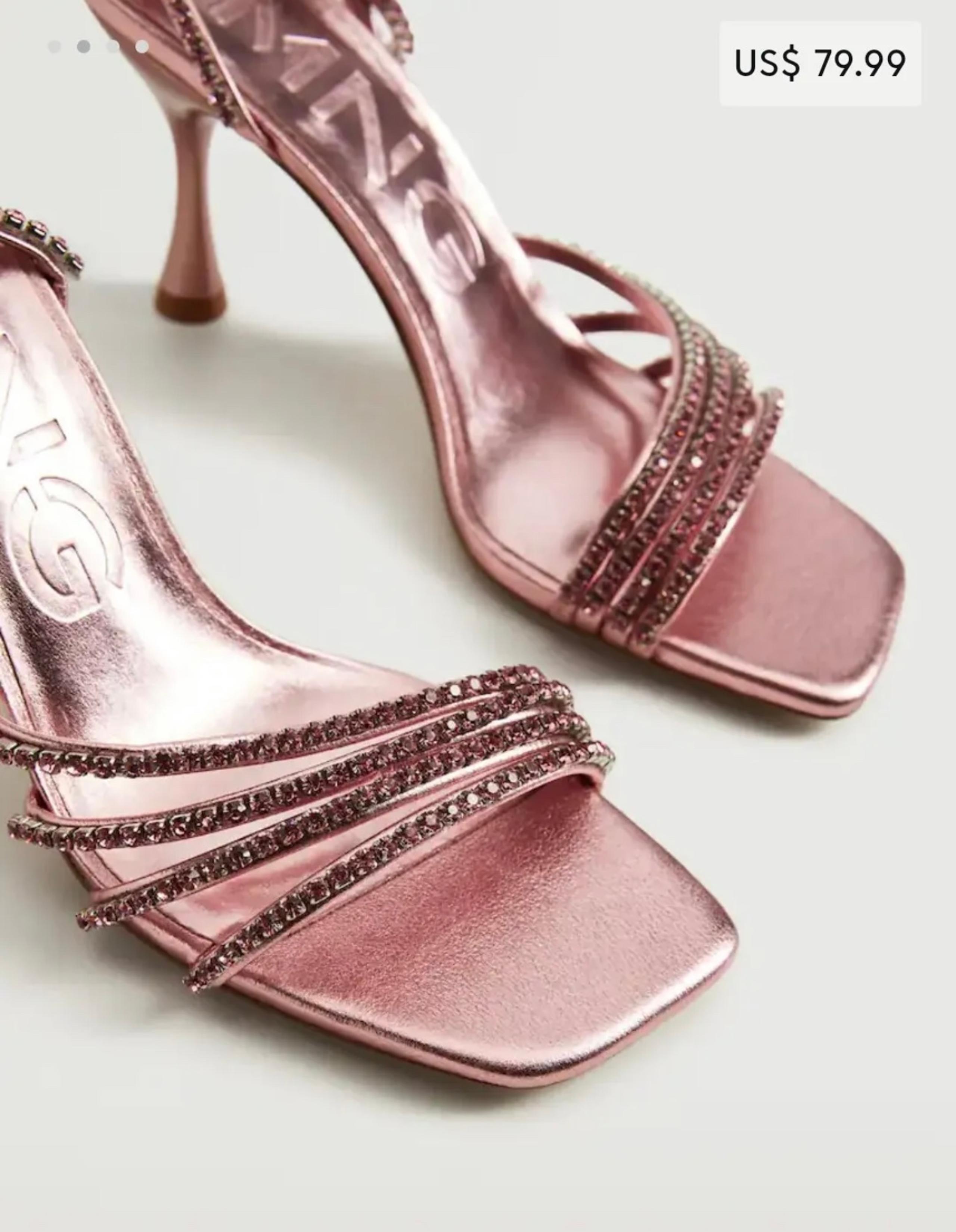 Mango Pink Rhinestone Heels (Size 6)