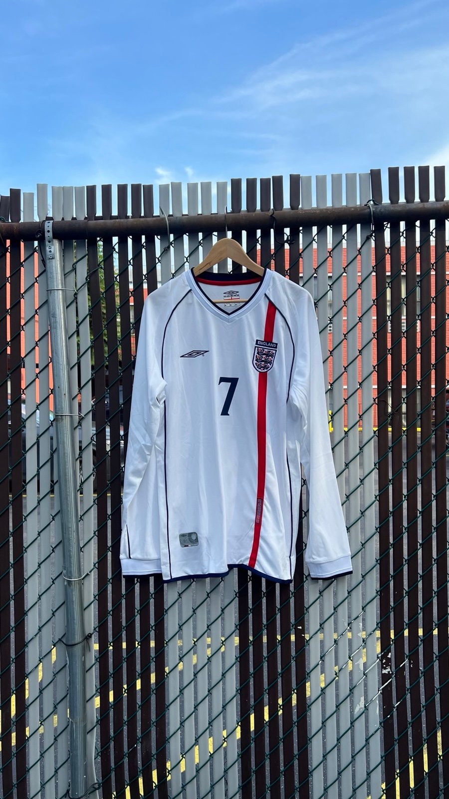 England 2002 World Cup Home Beckham #7