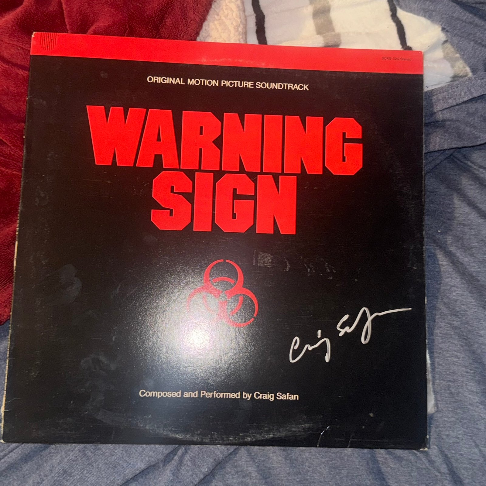 WARNING SIGN VINYL LP SOUNDTRACK SIGNED CRAIG SAFAN